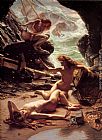 Edward John Poynter Famous Paintings - The Cave of the Storm Nymphs